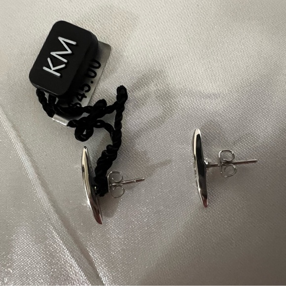 Karen Millen Silver Stud Earrings - Picture 5 of 6